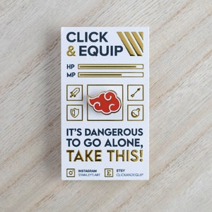 Nuage rouge - Mini épingle en émail