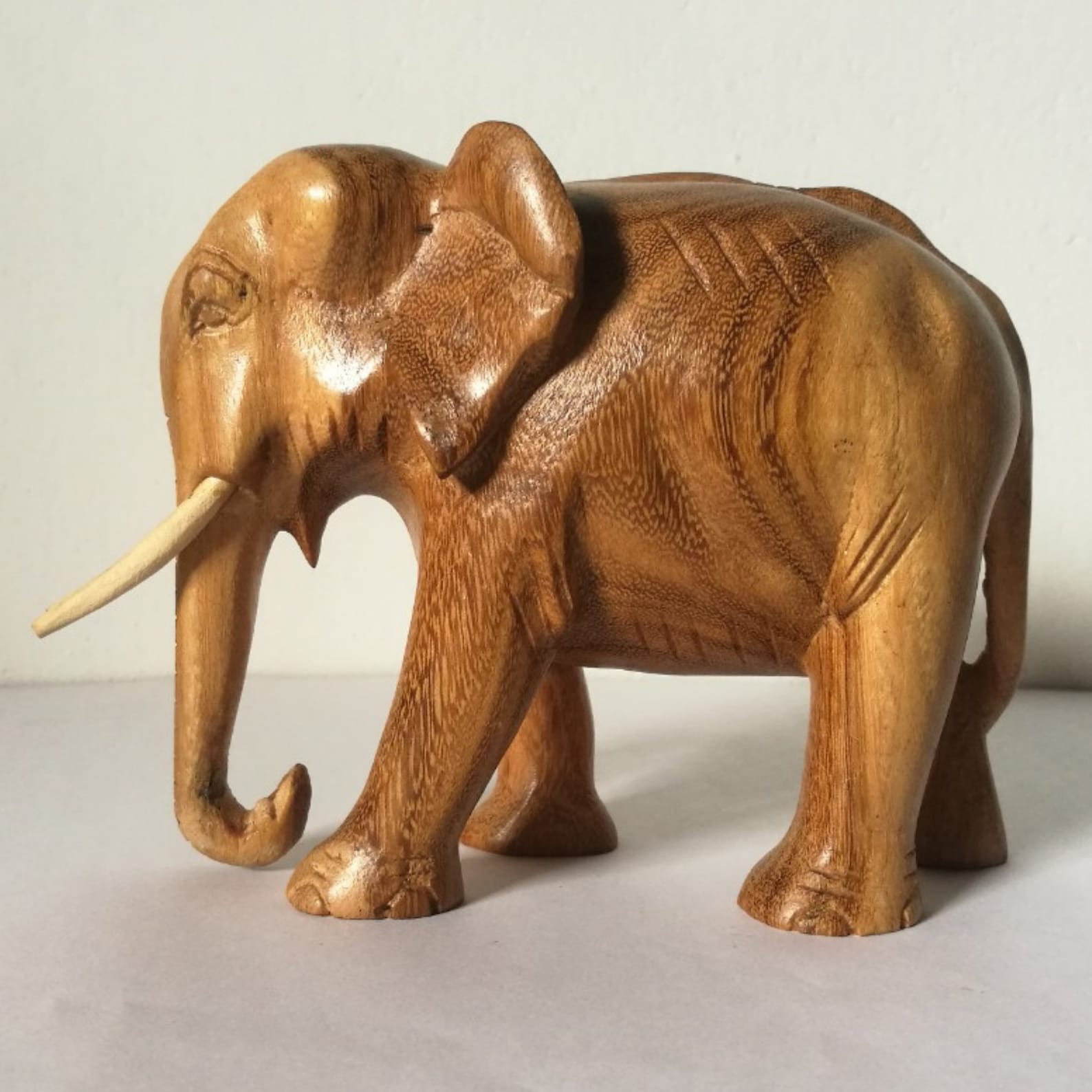 Small Elephant Statue Trunk down tusker two long tusk Etsy