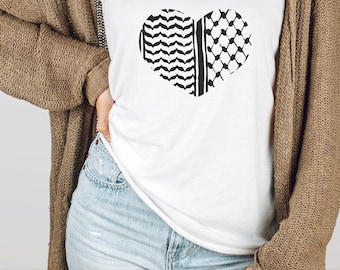 Keffiyeh Heart Tank Top Free Palestine Gaza Gift Stand With Palestine Minimal Design Peace Activist Streetwear Protest War