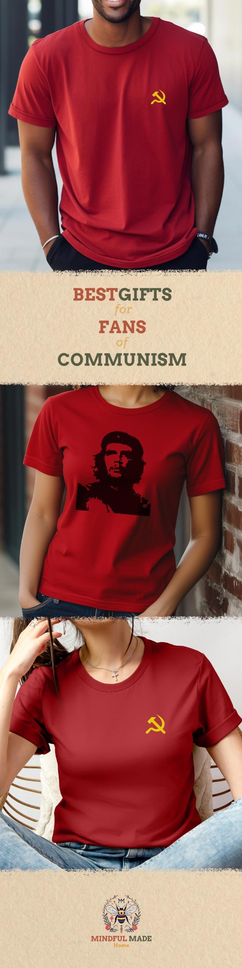 Hammer and Sickle Shirt: Red Marxist Tee Communism Cute communist gift socialism socialist karl marx marxist marxism image 6