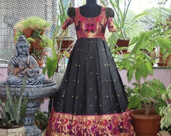 paithani saree gown
