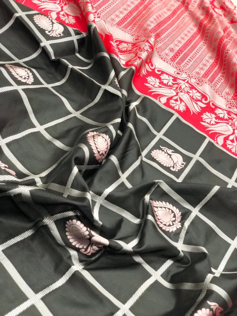 Beautiful Black Saree Soft Silk With Jacquard Work Saree for - Etsy
