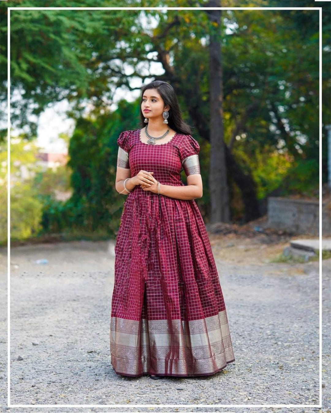 Long Dresses made out of old and Damaged Sarees #LongDresses | Long dress  design, Long gown design, Girls frock design