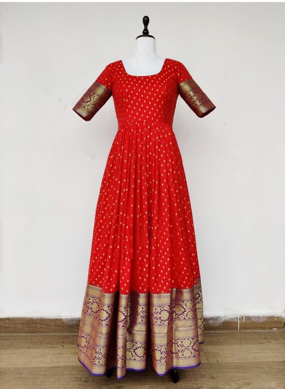 Red banarasi best sale dress