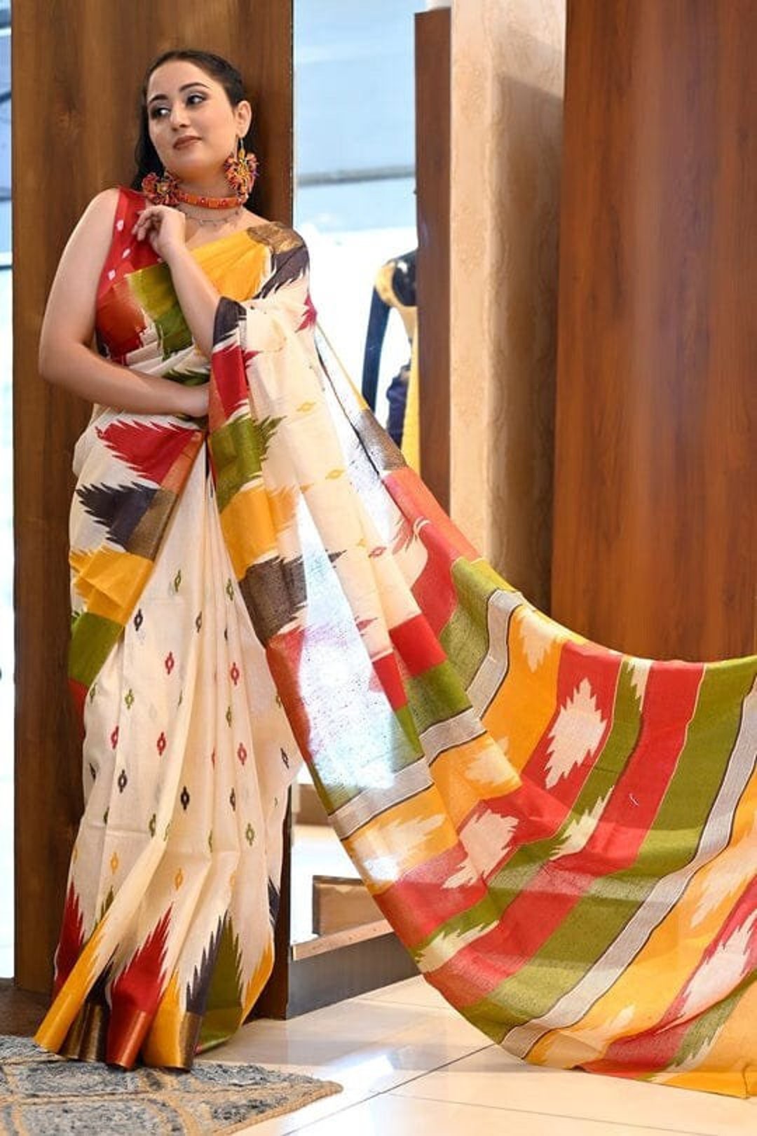 cotton work saree