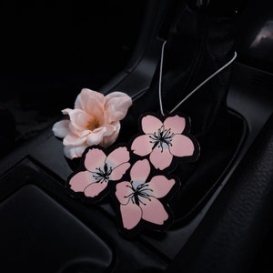 4pcs Cherry Blossom Car Vent Clip Clay Flower Car Accessory 