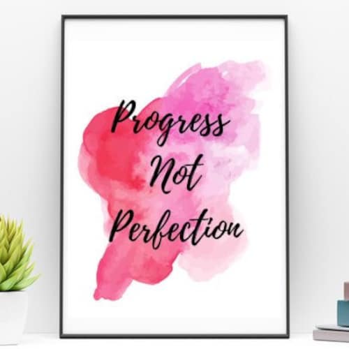 Progress Not Perfection Printable Wall Art Therapist Social | Etsy