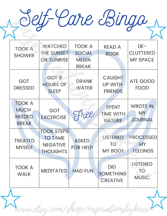 Self Care Bingo Printable Digital Download | Etsy