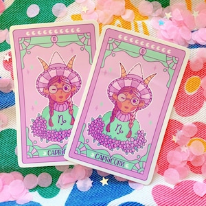 Capricorn sticker - Capricorn witch sticker - witch sticker - tarot card sticker - laptop sticker