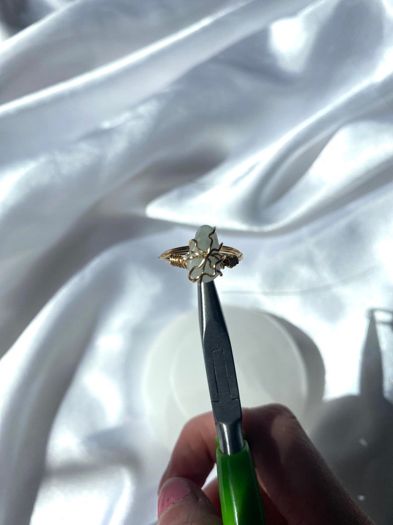 natural aquamarine wire wrapped ring