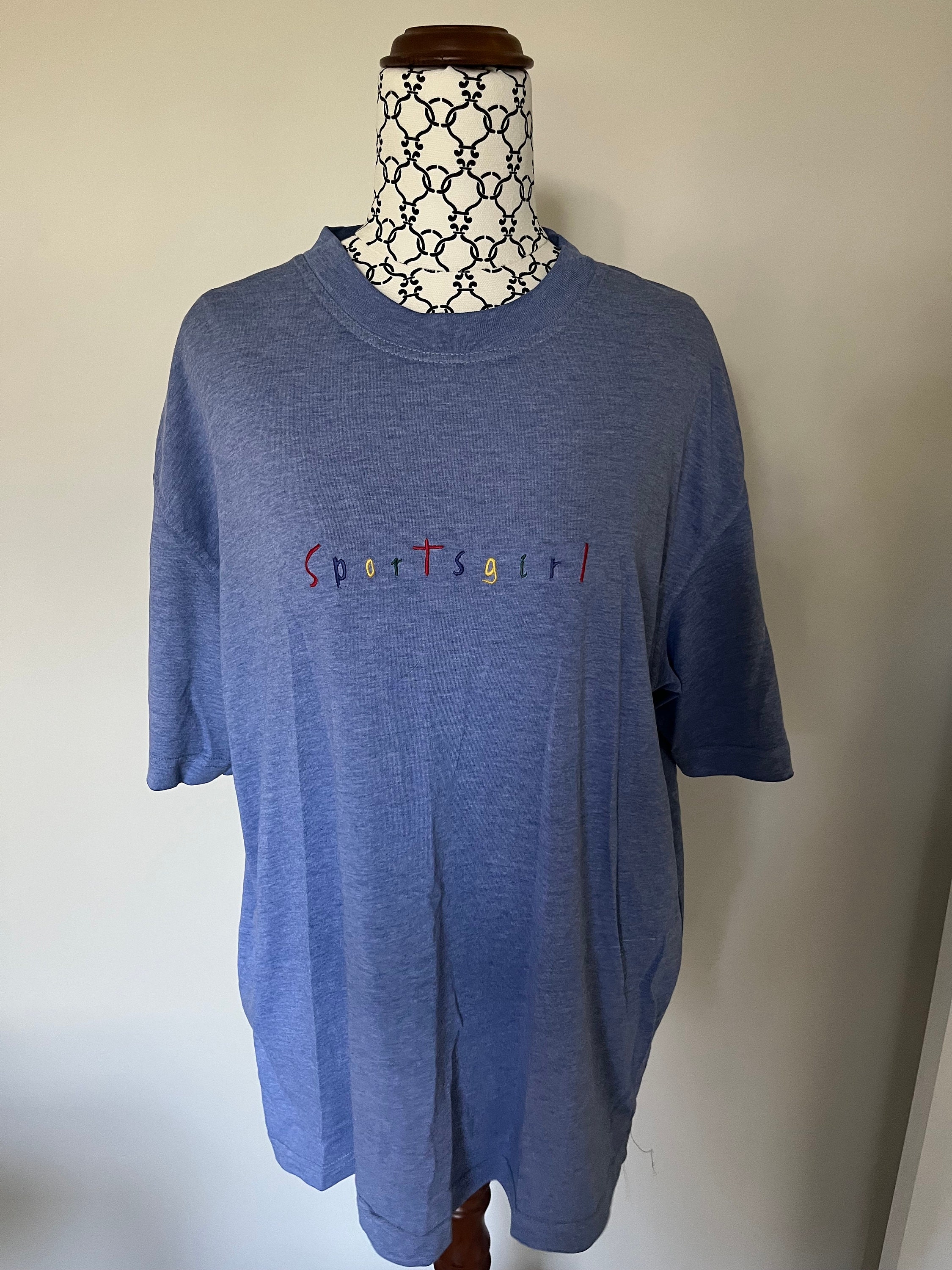90s Sportsgirl Traditional Logo T Shirt Size Large Blue Etsy Australia