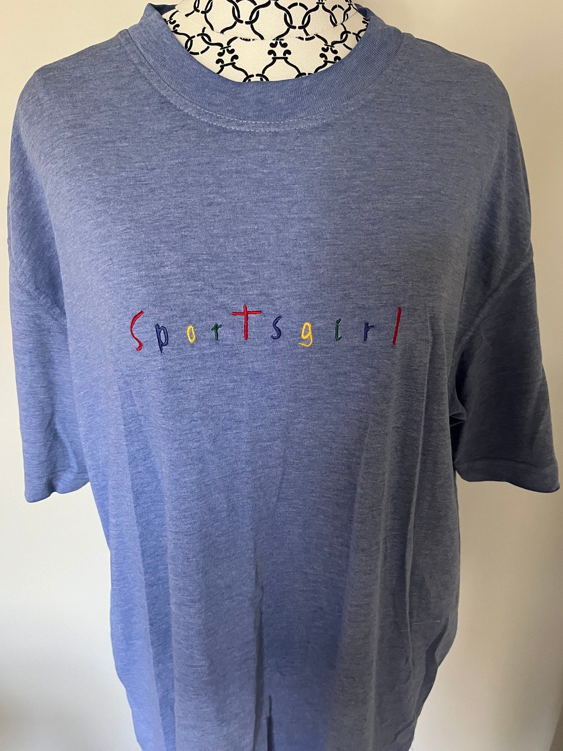 90s Sportsgirl Traditional Logo T Shirt Size Large Blue Etsy Australia
