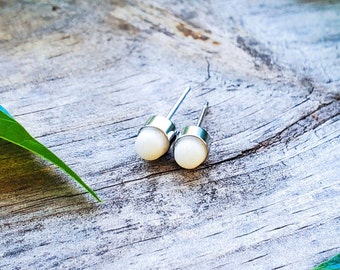 4mm Breastmilk Stud Earrings: Breastfeeding Keepsake Jewelry
