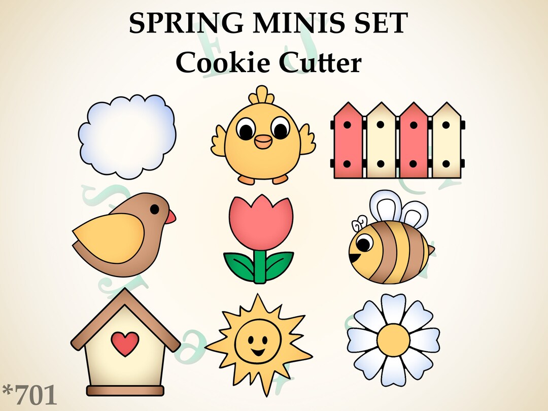 Spring Minis Set Outline Cutters *701 Cookie Cutter Multi-size - Etsy