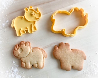 Cookie cutter and stamp multi-size:  Rhino *308