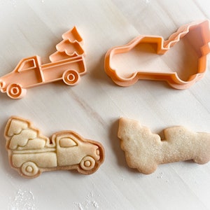 Cookie cutter and stamp multi-size: Christmas truck with tree, present, pumpkin *218