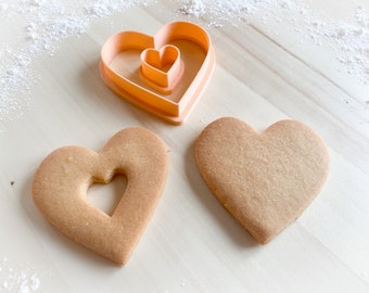 Cookie cutter and stamp multi-size: Heart with small heart *221