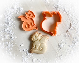 Cookie cutter and stamp multi-size: Baby dragon *450