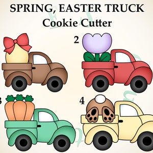 Spring, Easter Truck *626 Ausstechform und Stempel Multisize
