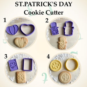 Dia de São Patrício, Ouro, Moeda, Cartão da Sorte, Gnomo da Sorte, Coração Irlandês, Bandeira Irlandesa *622 Cortador de biscoitos e carimbo multi-tamanho