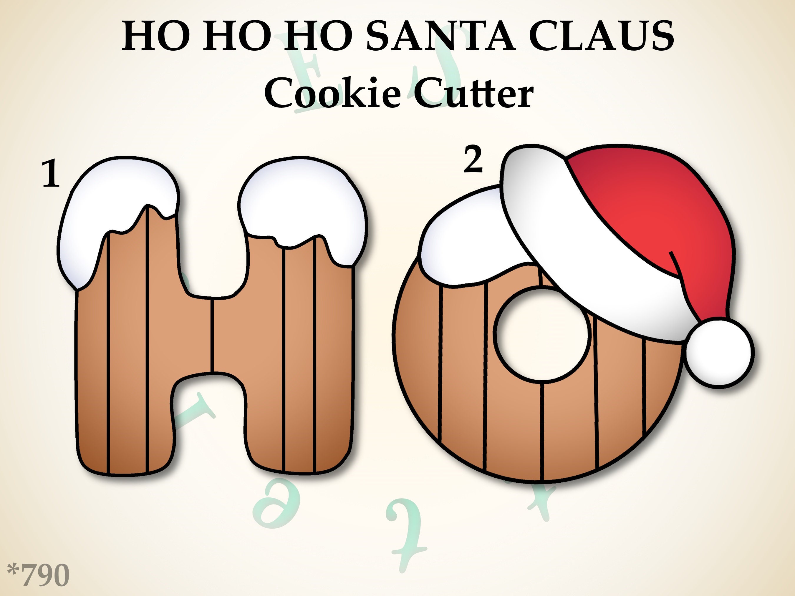 Simple Ho Ho Ho Cookie Cutter
