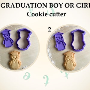 Graduation boy or girl *657 Cookie cutter and stamp multi-size
