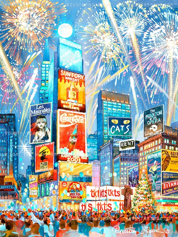 Times Square New Year's Eve Ball Drop New York Fireworks