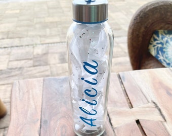 Personalized Glass Water Bottle, Glass 18oz Bottle, Water Bottle, Juice Bottle, Customized Water Bottle - Sleek Hydration