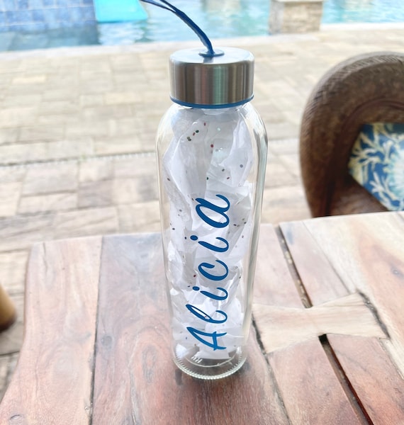 Personalized Glass Water Bottle, Glass 18oz Bottle, Water Bottle, Juice  Bottle, Customized Water Bottle Sleek Hydration 