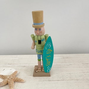 Beachy Nutcracker, Beach Themed Nutcracker, Wood Beachy Nutcracker, Wooden Christmas Nutcracker, 6” Wood Nutcracker - Beach Bums