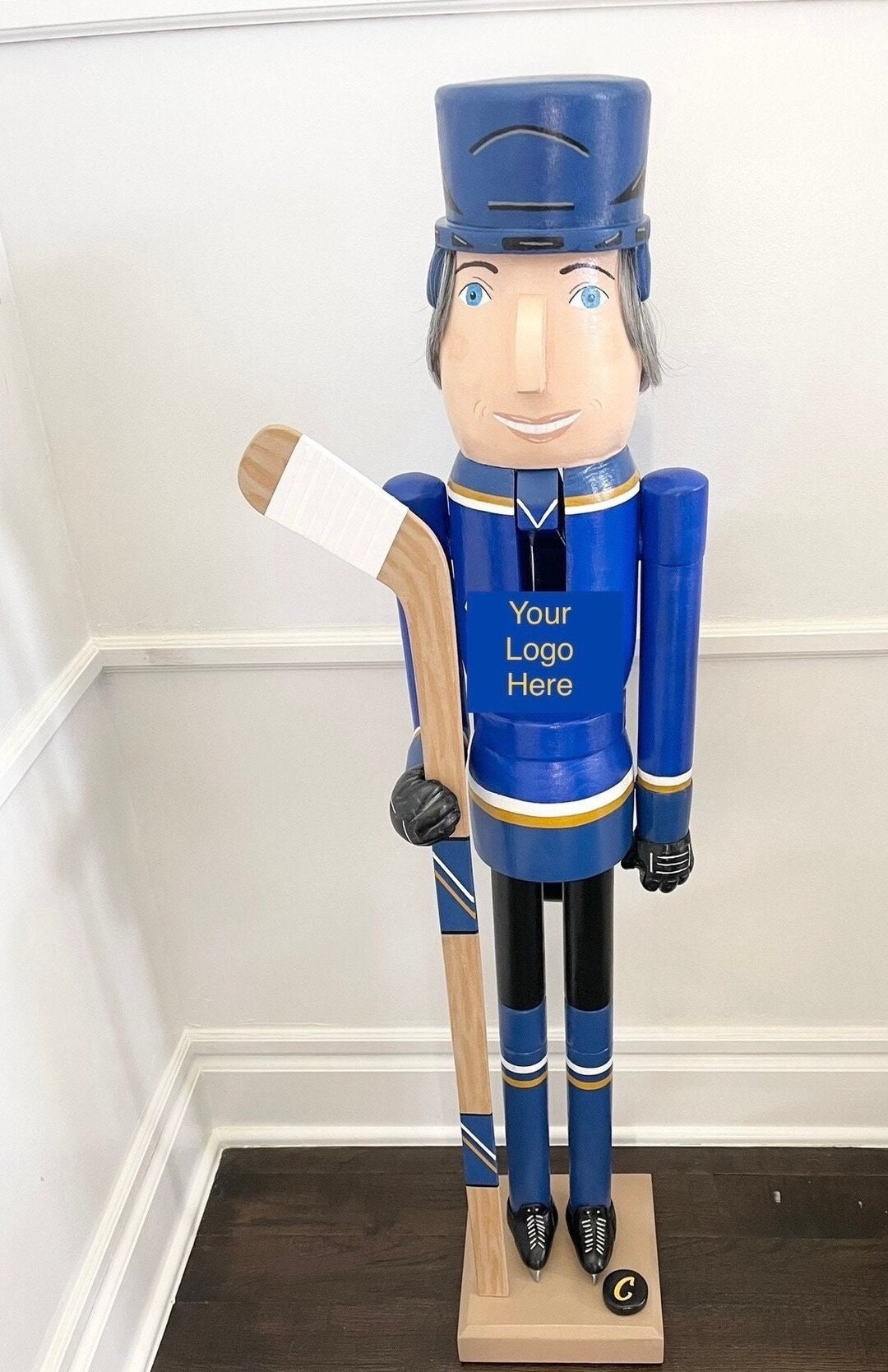 4 Foot 48 Hockey Player Nutcracker, Wood Hockey Player Nutcracker