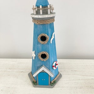 Coastal Lighthouse Decor, Wood Lighthouse Decor, White Lighthouse Decor ...