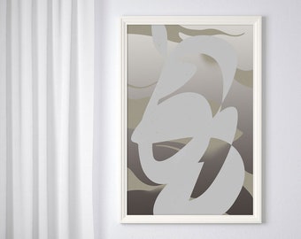 GICLEE PRINT abstract art grey texture large size interior styling