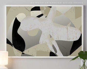 Milder beige landscape art GICLEE PRINT large size modern abstract