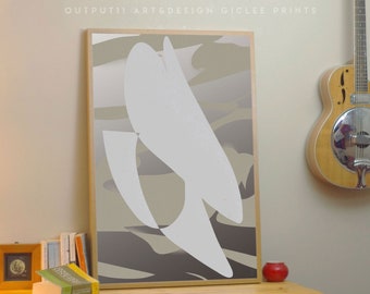 Arte abstracto gris moderno IMPRESIÓN GICLEE marco de Ikea tamaño 61x91