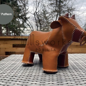 Handmade Leather cow pattern-PDF file-Leather craft PDF-PDF Template-cow pattern-Leather toy pattern-Tutorial included