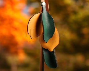 Handcrafted Italian Leather Lemon Tree Charm: Personalized Bag Accessory