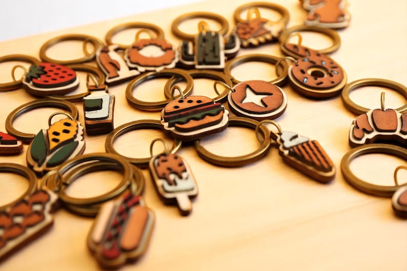 Handmade Leather Corn Keychain – Kawaii Veggie Charm for Bags ...
