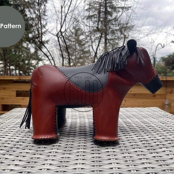 Handmade Leather horse  doll pattern-PDF file-Leather craft PDF-PDF Template-cow pattern-Leather toy pattern-Tutorial included