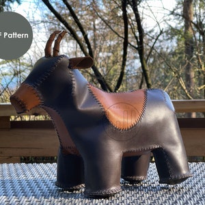 Handmade Leather goral doll pattern-PDF file-Leather craft PDF-PDF Template-goral pattern-Leather toy pattern-Tutorial included