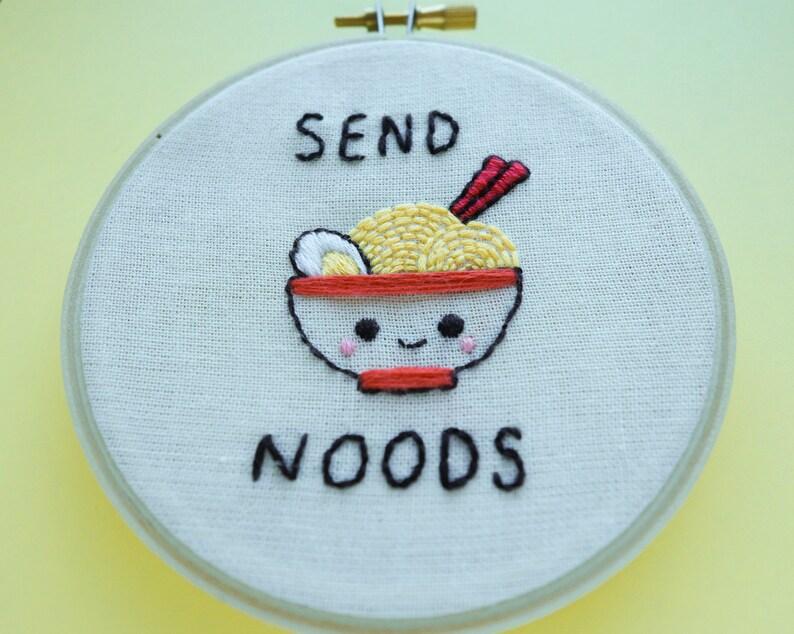 Hand embroidered funny ramen noodle decor meme wall hanging  etsy Hand embroidered funny ramen noodle decor meme wall hanging  etsy