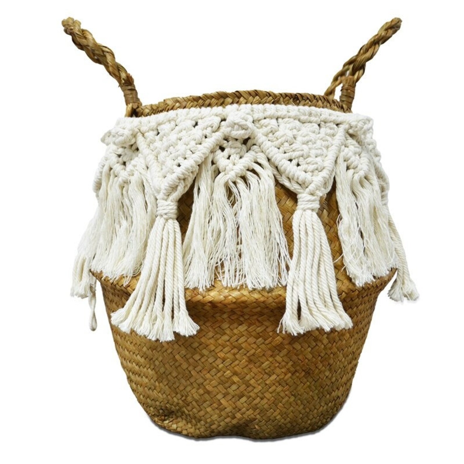 Macrame Handmade Decorative Rope Folding Laundry Basket Etsy