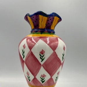 Vintage Hand Painted Ceramic Vase