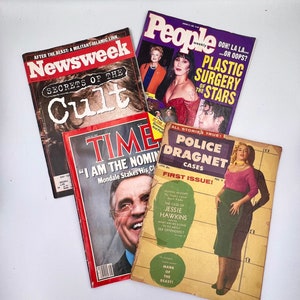 Lot of 4 Vintage Magazines - 1955 Police Dragnet, 1984 Time, 1983 Newsweek & 1992 People