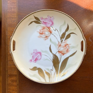 Vintage Hand Painted RS Germany Handled Cake Plate