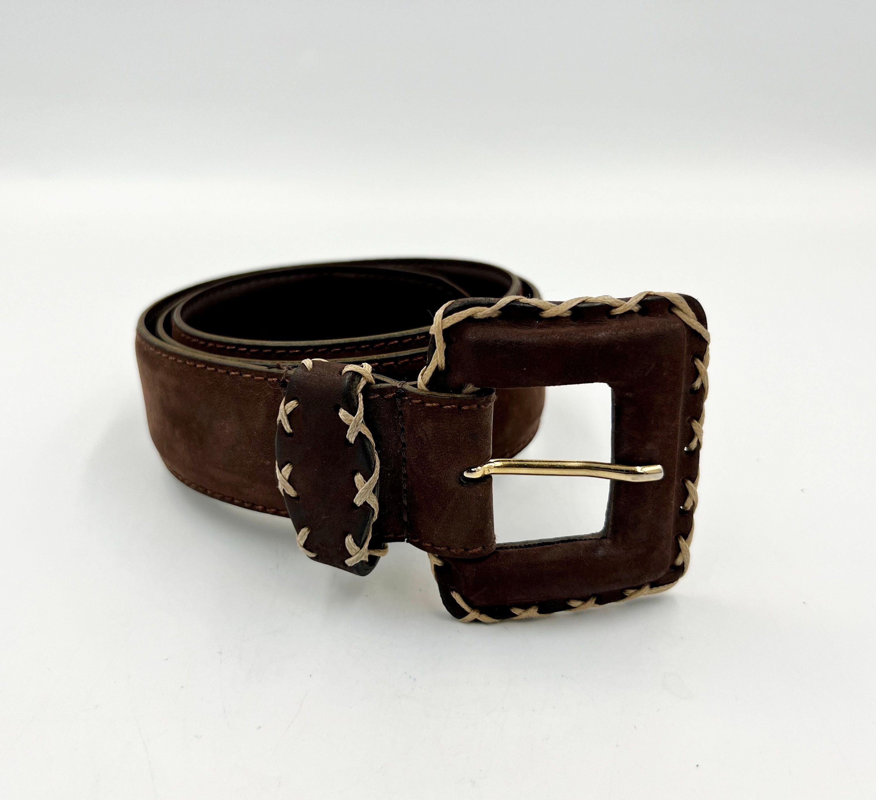 Express genuine leather vintage belt VINTAGE EXPRESS BELT // Black Suede Elastic Waist Cincher  main image 4