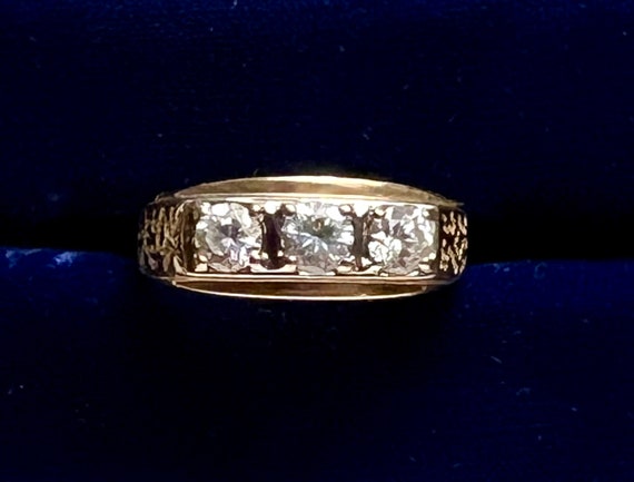 Vintage Men’s Ring - 10K Gold CZ - image 1