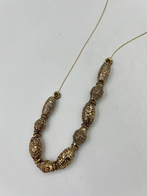 Vintage Gold/Bronze Toned Beaded Necklace - image 6