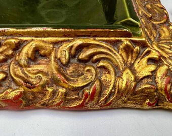 Set of 2 Signed Vintage Ceramic Oversized Ashtrays by Anthony