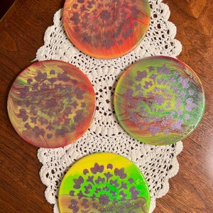 Set of 4 Psychedelic Mandala Coasters